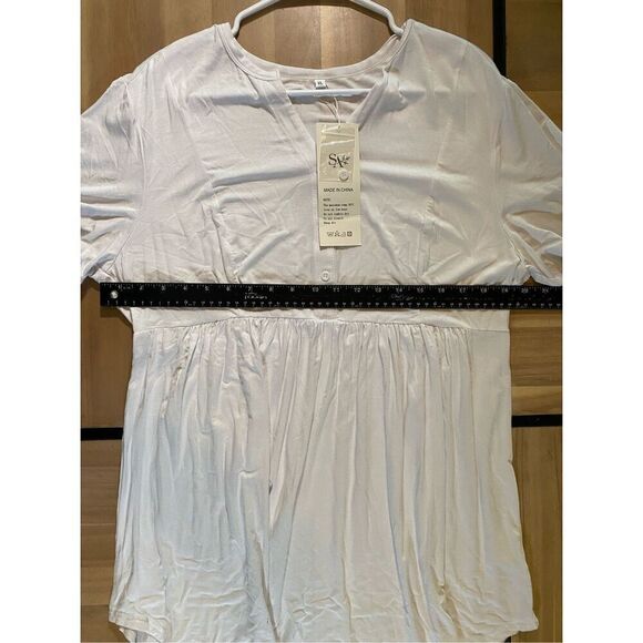 NWT Shijiali V-Neck Button Top - Picture 7 of 7